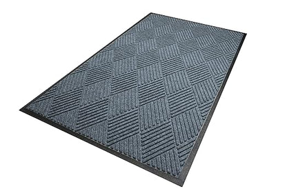WaterHog Diamond | Commercial-Grade Entrance Mat with Rubber Border – Indoor/Outdoor and Quick Drying Door Mat (Bluestone, 6&
