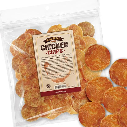 Gootoe Chicken Chips 1lb, All Natural, Grain-Free, High-Protein, Low Fat, Healthy &amp; Easily Digestible, Soft Texture