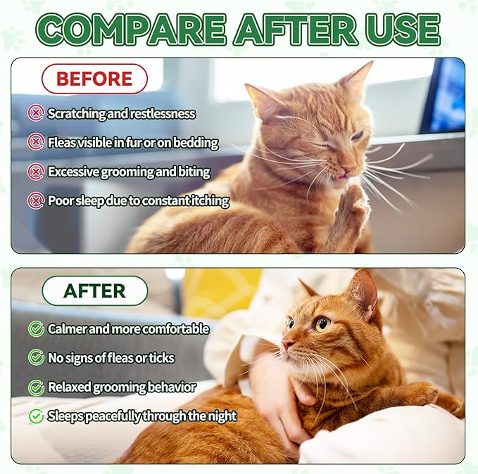 Flea &amp; Tick Support for Cats – Natural Herbal Drops with Multivitamin – Fleas and Ticks Comfort Formula for Cat All Breeds &amp; Ages – Bacon Flavor