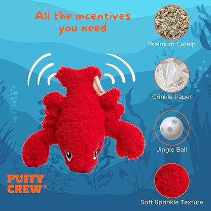 Interactive Catnip Cat Plush Toy, Ocean Theme, 5&