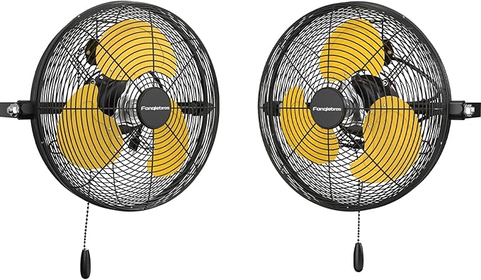 12 IN High Velocity Wall Mount Fan, 3 Speed Industrial Wall Fan with Sealed Motor, 2500 CFM Adjustable Air Circulator for Garage, Commercial, Greenhouse, Warehouse &amp; Gazebo Use, UL Listed