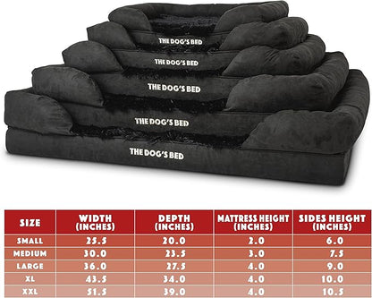The Dog’s Bed, Medium Black Faux Fur 30x23.5, Memory Foam, Pain Relief: Arthritis, Hip &amp; Elbow Dysplasia, Post Surgery, Lameness, Supportive, Calming, Washable Cover, Veterinary Approved
