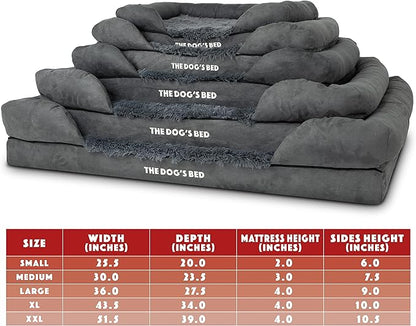 The Dog’s Bed, Medium Grey Faux Fur 30x23.5, Memory Foam, Pain Relief: Arthritis, Hip &amp; Elbow Dysplasia, Post Surgery, Lameness, Supportive, Calming, Washable Cover, Veterinary Approved