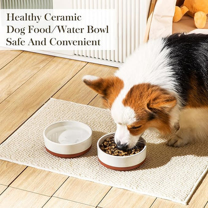 MALACASA Dog Bowls, Ceramic Dog Food and Water Bowls for Small Size Dogs, 1.5 Cups Capacity Pet Bowl for Puppy &amp; Cats (S-1.5 Cups)