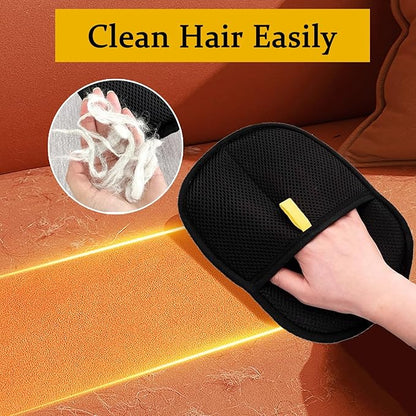 The Magic Brush Pet Hair Remover, Acssart Pet Hair Removal Glove, Electrostatic Pet Grooming Gloves, Efficient Reusable Cat &amp; Dog Hair Remover for Couch, Furniture, Carpet, Curtain (2PCS)