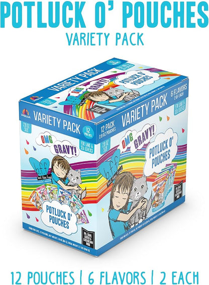 Weruva B.F.F. OMG - Best Feline Friend Oh My Gravy!, Variety Pack, Potluck O&