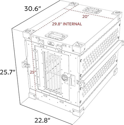 Heavy Duty Fully Collapsible Powder-Coated Aluminum Dog Crate - Small (White)