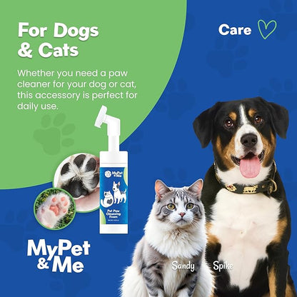My Pet &amp; Me Dog Paw Cleaner - Foaming Cleanser for Easy Paw Cleaning - No-Rinse Dog Paw Washer - Gentle Foot Cleaner for Dogs - Paw Wash for Small &amp; Large Dogs - 4.05 oz