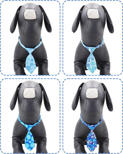 PET SHOW 10 Pack Winter Dog Ties Neckties for Large Medium Dogs Adjustable Neck Ties Girl Boy Pets Snowflake Costumes Dog Grooming Accessories Holiday Party Gift Favor