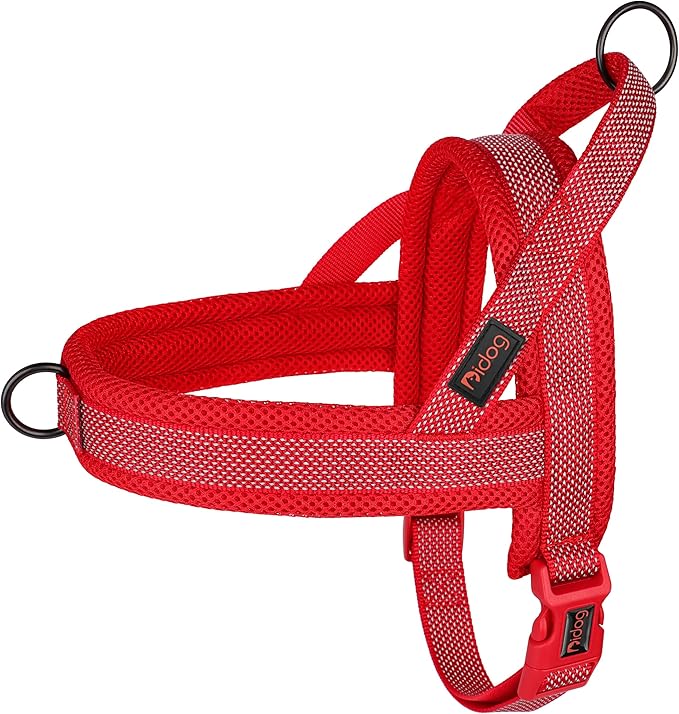 Didog No Pull Dog Harness with Breathable Mesh Padded, Full Reflective &amp; Quick Fit Adjustable Vest Harness, Easy for Training Walking for Small &amp; Medium and Large Dogs (Red, S:Chest 18-22")