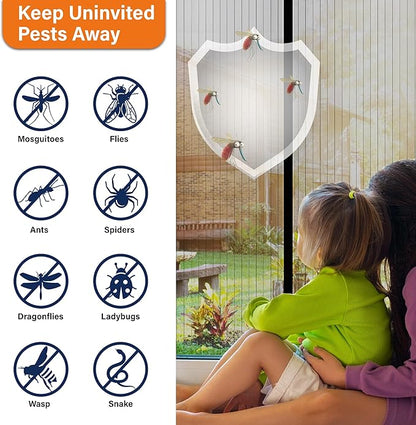 Magnetic Screen Door, Keep Bugs Out, Pet &amp; Kid Friendly，Works with Front Doors, Sliding Doors,Fit Door Size 34 x 78 Inches ‎Black