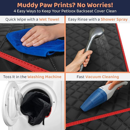 Dog Car Seat Cover for Back Seat, Waterproof Hammock for Car, SUV &amp; Truck, Non-Slip Backseat Cover for Dogs, Heavy-Duty Dog Hammock Style Seat Protector Pets, Easy to Install &amp; Clean