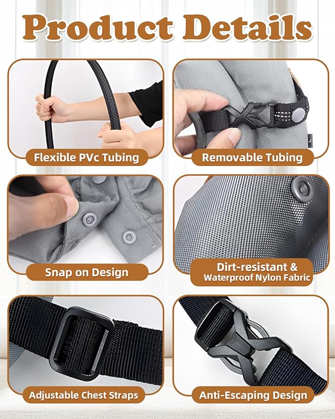 Blind Dog Harness, Lightweight Collar for Dogs&amp;Cats, Adjustable Blind Dog Collar Harness, Pet Anti-Collision Ring for Blind, Eye Injury, Vision Impairment Pets for Protective &amp; Build Confidence XXL