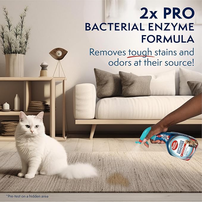 Simple Solution Stain &amp; Odor Eliminator for Pets, Carpet Deodorizer, Enzyme Pet Odor Eliminator for Home, Stain Remover for Cat &amp; Dog Pee, Urine Destroyer, Carpet Cleaner Spray, 32 oz