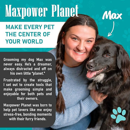 Maxpower Planet Pet Grooming Rake and Mini Pet Hair Remover Tool, Undercoat Rake for Dogs &amp; Hair Remover for Car Carpet, Cat Fur Removal and Double-Sided Deshedding Dematting Tool for Dogs and Cats
