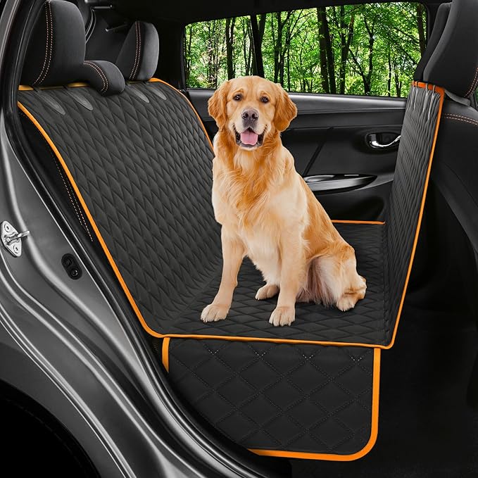 XL Dog Car Seat Cover for Back Seat, Waterproof Hammock for Car, SUV &amp; Truck, Non-Slip Backseat Cover for Dogs, Heavy-Duty Dog Hammock Style Seat Protector Pets, Easy to Install &amp; Clean