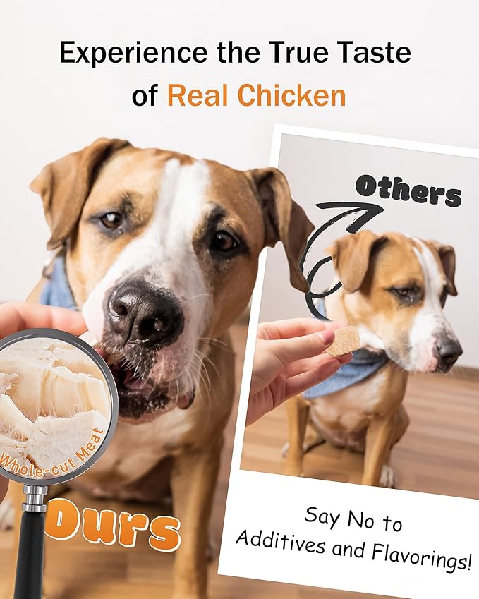 Freeze Dried Chicken Cats &amp; Dogs Treats, 1.1lb(17.63 OZ), Single Ingredient, High Protein, No Additives, Grain Free, Training &amp; Nutrition Supplements, Sealed Box