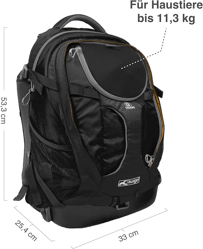 Kurgo G-Train Dog Carrier Backpack for Small Pets Up to 25 Lbs, TSA &amp; Airline Approved, Navy Blue