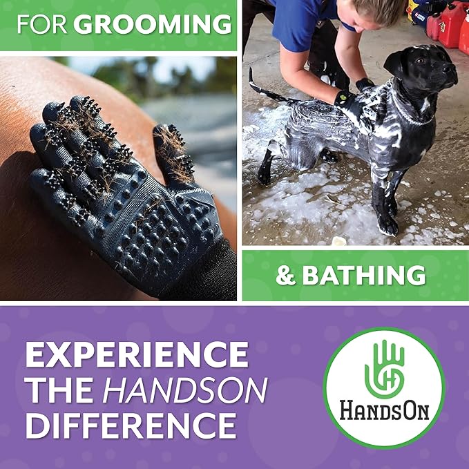 H HANDSON Pet Grooming Gloves - Patented 