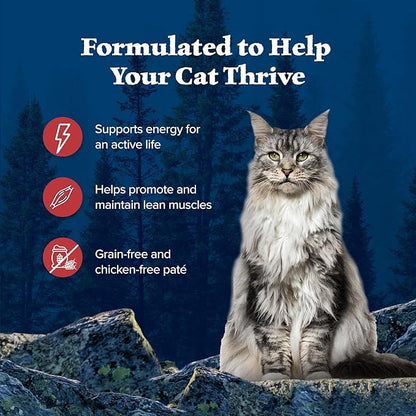 Blue Buffalo Wilderness Rocky Mountain Recipe Flaked Wet Cat Food, Chicken-Free &amp; Grain-Free Recipe, Made with Natural Ingredients, Red Meat in Tasty Gravy, 5.5-oz. Cans (24 Count)