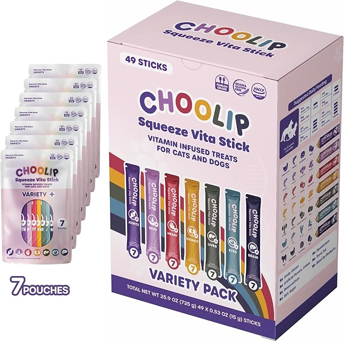 Bundle | Berry Good Milk 10pk Vitamin-Infused + 49 Variety Squeeze Vita Sticks with Essential multivitamins [Both Products are for Cats &amp; Dogs of All Life Stages]