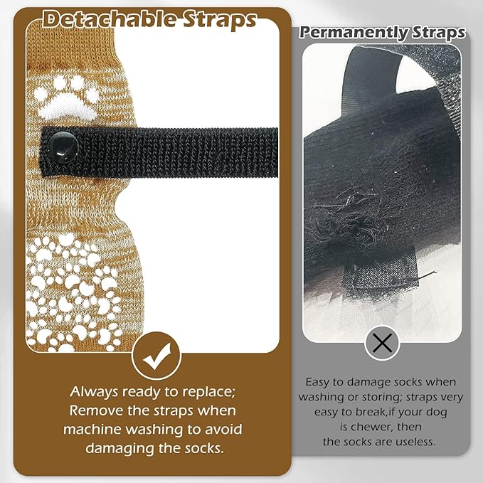 EXPAWLORER Anti Slip Dog Socks to Prevent Licking Paws, Dog Shoes for Hot Pavement, Dog Booties for Small Medium Large Senior Dogs, Traction Control Boots &amp; Paw Protectors for Hardwood Floors