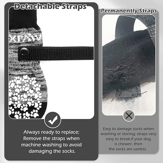 EXPAWLORER Anti Slip Dog Socks to Prevent Licking Paws, Dog Shoes for Hot Pavement, Dog Booties for Small Medium Large Senior Dogs, Traction Control Dog Boots &amp; Paw Protectors for Hardwood Floors