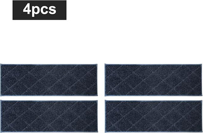 COSY HOMEER Edging Stair Treads Non-Slip Carpet Mat 28inX9in Indoor Stair Runners for Wooden Steps, Edging Stair Rugs for Kids and Dogs, 100% Polyester TPE Backing (4pc, Navy)