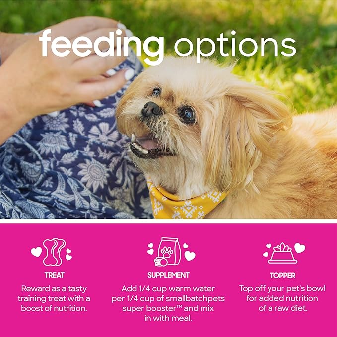 Smallbatch Freeze Dried Dog Treats, Superfood Food Topper Rabbit Bites for Dogs &amp; Cats, Probiotics, Organic Ingredients, High Protein, Grain Free Healthy Treat &amp; Food Topper, Made in the USA, 7 oz Bag