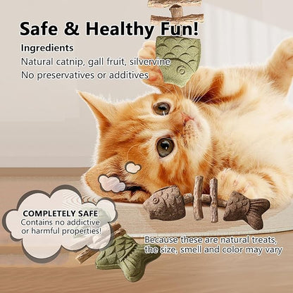 3 Pack Catnip Toys, Healthy Cat &amp; Kitten Teeth Cleaning Dental Chew Toy, Contain Catnip, Natural Silvervine, and Gall Fruit, Interactive Cat Toys for Indoor Cats, are Edible for All Cats Breeds