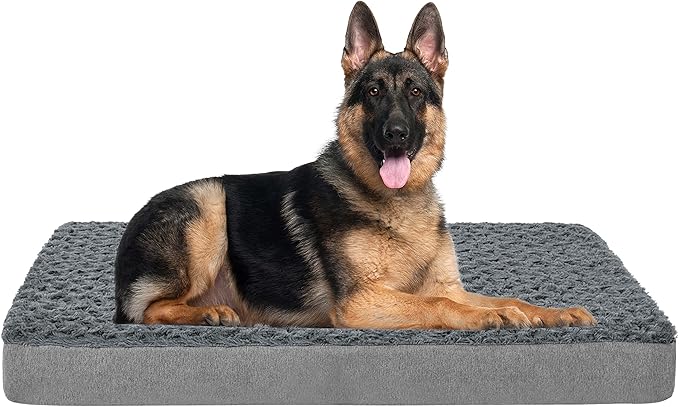 Jumbo Human Dog Bed, Orthopedic Memory Foam Pet Mat, Washable Dog Crate Bed with Cooling Gel, Removable Cover &amp; Waterproof Lining