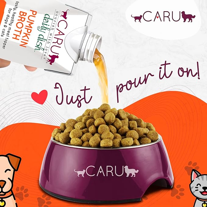 CARU - Daily Dish Pumpkin Broth Meal Topper for Dogs &amp; Cats - Savory Pour-Over Broth - 1.1 lbs.