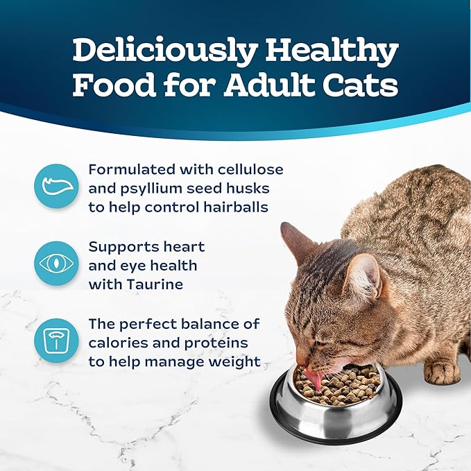 Blue Buffalo Tastefuls Weight &amp; Hairball Control Natural Dry Food for Adult Cats, 3-lb. Bag