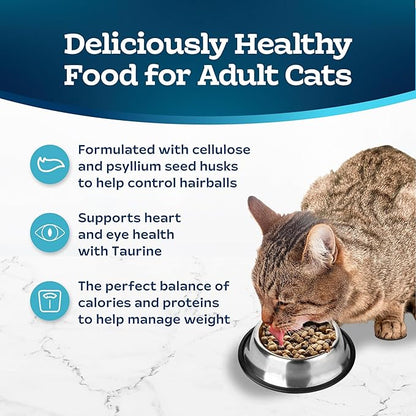 Blue Buffalo Tastefuls Weight &amp; Hairball Control Natural Dry Food for Adult Cats, 3-lb. Bag
