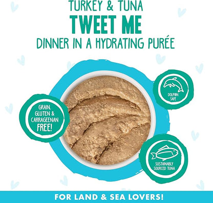 Weruva B.F.F. Play - Best Feline Friend Paté Lovers, Aw Yeah!, Turkey &amp; Tuna Tweet Me! with Turkey &amp; Tuna, 5.5oz Can (Pack of 8)