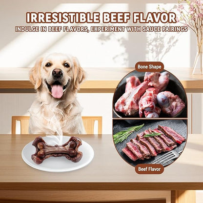 Magicorange Tough Dog Toys, Chew Toys for Aggressive Chewers, Dog Bone Toy Nylon Almost Indestructible Dogs Toy for Teeth Cleaning and Training (Brown)