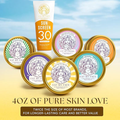 Beef Tallow Sunscreen Organic with Non Nano Zinc Oxide Formula for Daily Protection, 4oz Reef Safe Sunblock, SPF 30 All Natural Chemical Free Sunscreen, Made in USA, Natural Organic Sunblock for Skin