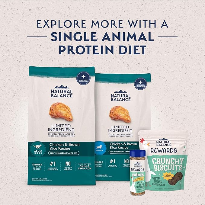 Natural Balance Limited Ingredient Adult Dry Dog Food with Healthy Grains, Chicken &amp; Brown Rice Recipe, 12 Pound (Pack of 1)