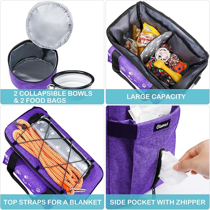 Dog Travel Bag, Airline Approved Dogs Bags for Traveling, 2 Dog &