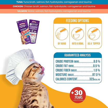 Beefeaters Cat Treats Lickable Puree 1.59oz (12-Pack) – Chicken, Grain-Free, Taurine-Enriched, Ideal for Training &amp; Interactive Feeding
