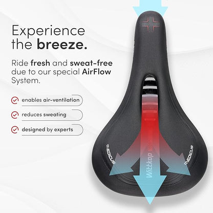 Wittkop Bike Seat I Bicycle Seat for Men and Women, Waterproof Bike Saddle with Innovative 5-Zone-Concept I Exercise Bike Seat for BMX, MTB &amp; Road