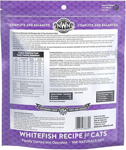 Northwest Naturals Freeze-Dried Whitefish Cat &amp; Kitten Food – Bite-Sized Nibbles, Healthy, Limited, Human-Grade Ingredients, All-Natural, High-Protein Raw Diet, Complete &amp; Balanced, 11 oz (Pack of 3)