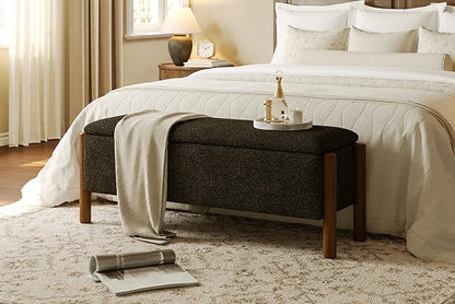 Modern Storage Benches with Walnut Wood Legs, 47&