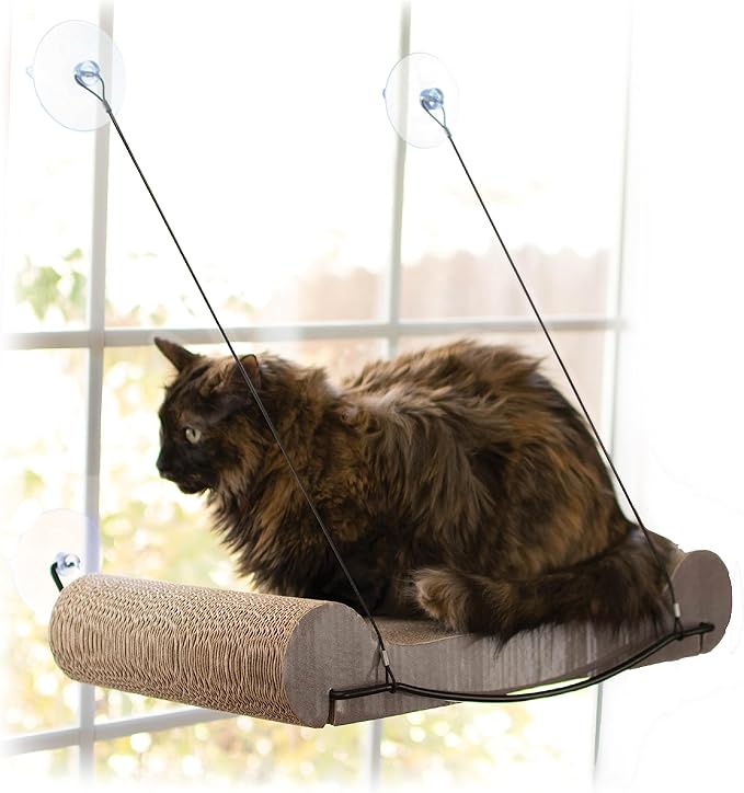K&amp;H Pet Products Cat Scratcher Kitty Window Sill Bed &amp; Hammock, Sturdy Cat Perch for Large Cats
