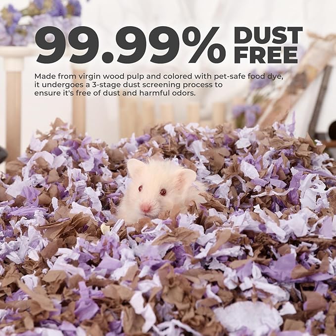 mini&amp;moe Guinea Pig Bedding 25 Liters: Dust-Free and Odor Control Moisture Absorbent Natural Paper Small Pet Bedding - for Guinea Pigs, Hamsters, Rabbits, and Small Animal