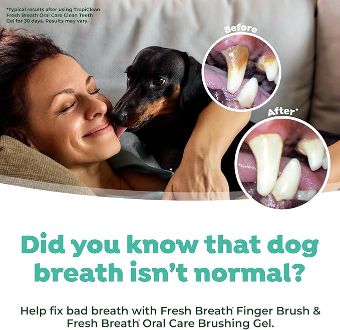 TropiClean Fresh Breath Finger Toothbrushes for Dogs &amp; Puppies | Gentle Soft Toothbrush Alternative for Easy Teeth Cleaning
