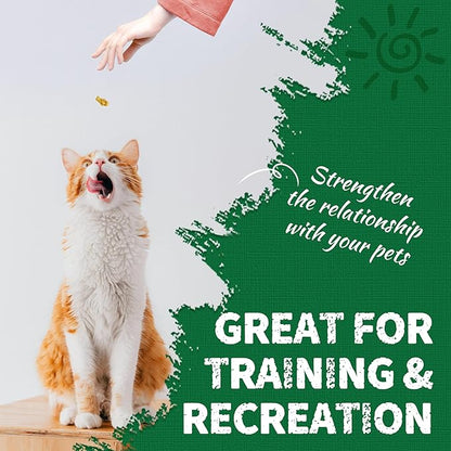 Just Try 13.4 0Z Cat Grass Treats Salmon Oil Natural Salmon Kitten Healthy Cat Treats Training Biscuits Snacks Fish Oil Omega 3 Supplements for Cats Joint Support &amp; Skin Coat Health