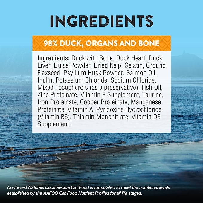 Northwest Naturals Freeze-Dried Duck Cat &amp; Kitten Food – Bite-Sized Nibbles – Healthy, Limited, Human-Grade Ingredients, All-Natural, High-Protein – Complete &amp; Balanced, Grain-Free – 11 oz (Pack of 3)