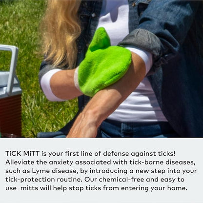 Green Tick Removal Glove: Gently Remove Ticks from Humans &amp; Pets - Chemical-Free, Durable, Portable, Easy to Use Tick Management Tool for Outdoor Adventures &amp; Everyday Use