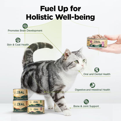ZEAL New Zealand Wet Cat Food – High Protein, Grain-Free with Superfoods (Chicken, 3.17oz Can, 24-Pack)